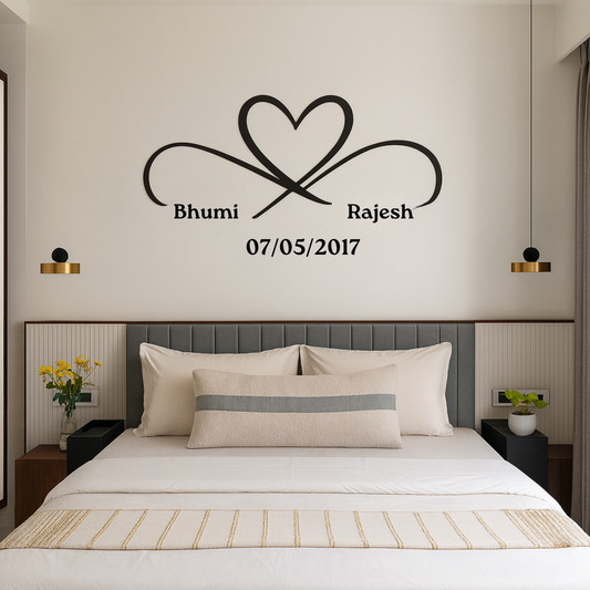 Customize name heart wall sticker