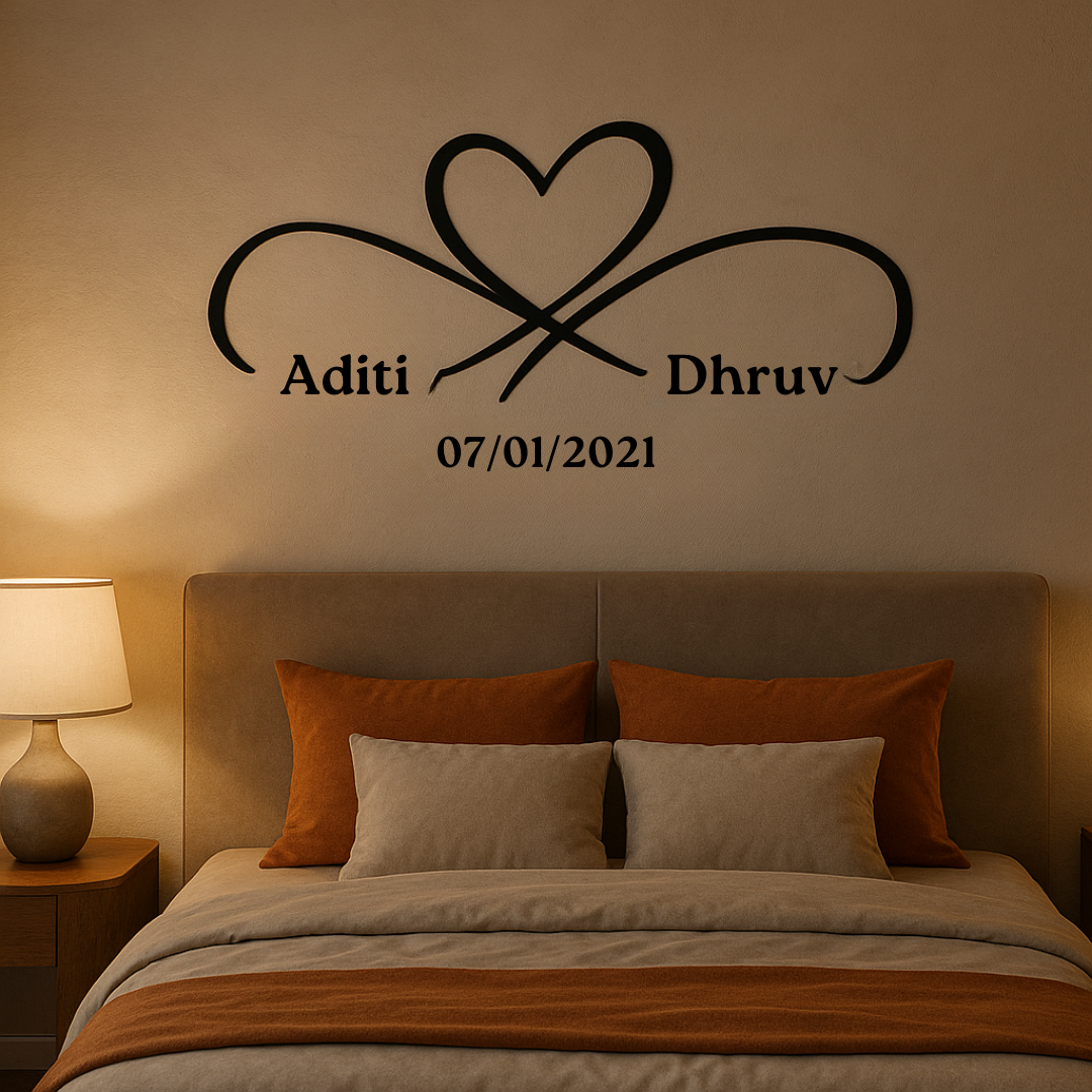 Customize name heart wall sticker